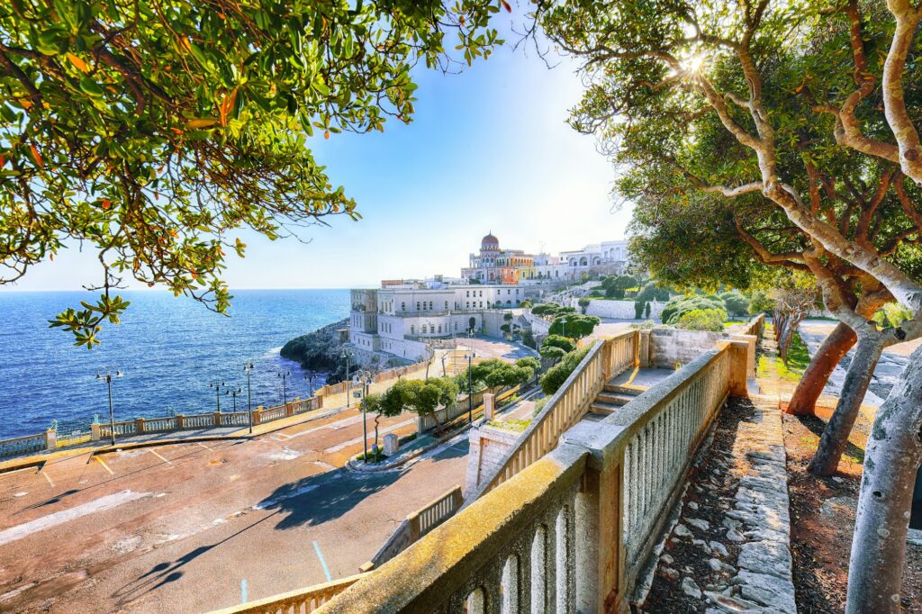 Beautiful coastal town in Santa Cesarea Terme in Salento region of Italy