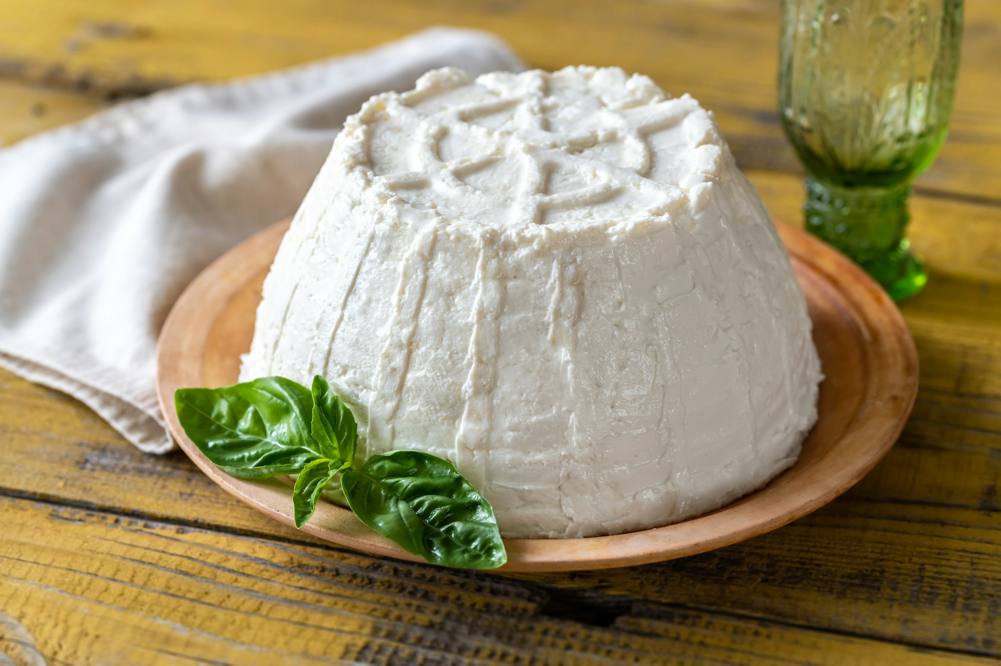 Ricotta with fresh basil